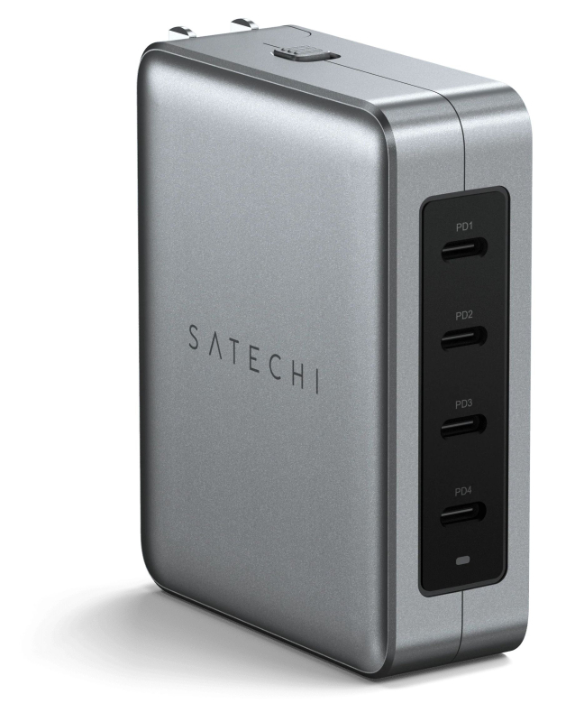  Сетевое зарядное устройство Satechi 145 Вт, US/EU/UK, 4xUSB type-C, серый (ST-W145GTM)