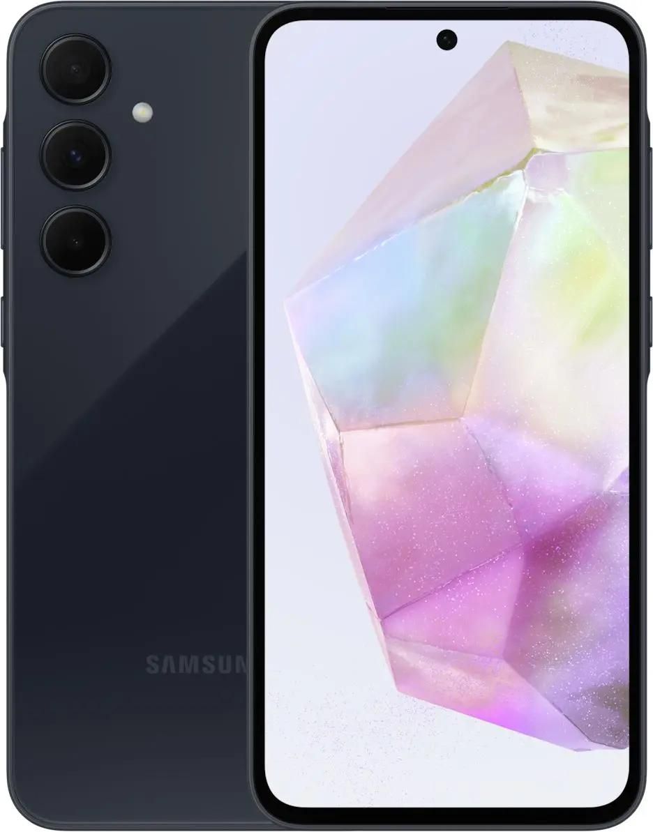 Смартфон Samsung Galaxy A35 5G, 6.6 2340x1080 Super AMOLED, Samsung Exynos 1380, 8Gb RAM, 256Gb, 3G/4G/5G, NFC, Wi-Fi, BT, 3xCam, 2-Sim, 5000 мА⋅ч, USB Type-C, Android 14, темно-синий (SM-A356EZKGCAU)