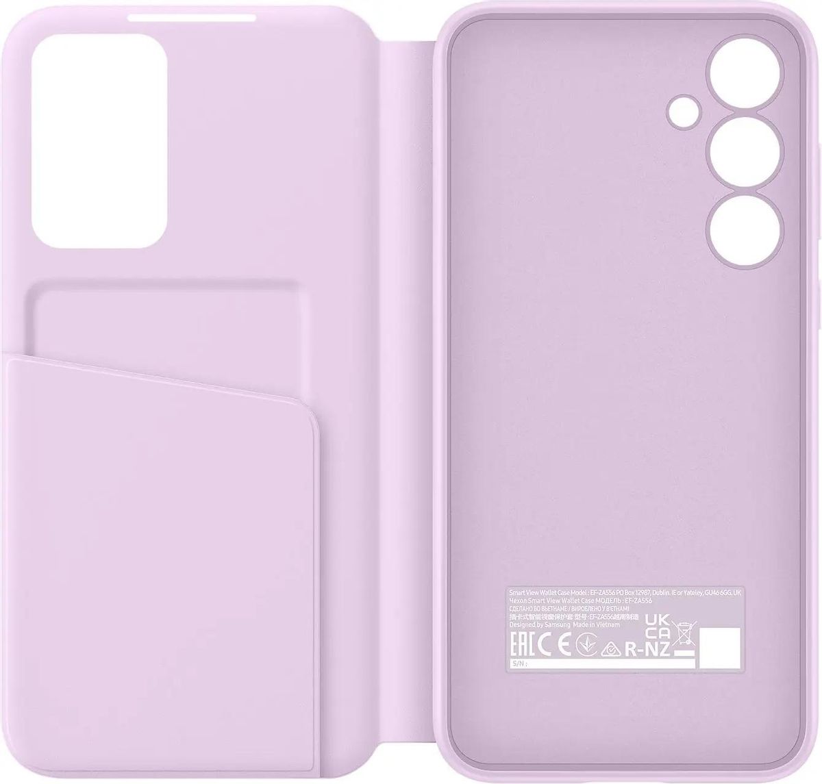 Чехол-книжка Samsung Smart View Wallet Case для смартфона Samsung Galaxy A55, термопластичный полиуретан (TPU), лаванда (EF-ZA556CVEGRU)