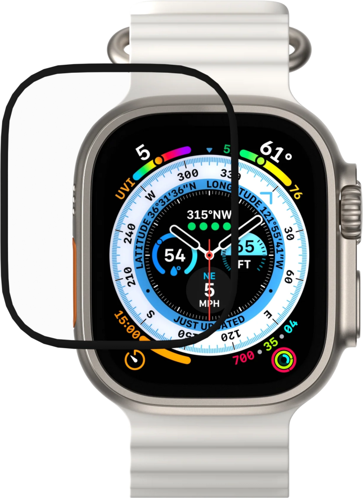   E2E4 Защитное стекло SwitchEasy для Apple Watch Ultra 1/2, 3D, черный (SAWU49076TR22)