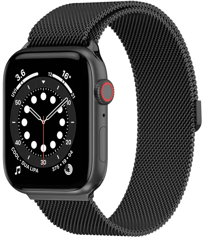 Ремешок SwitchEasy 2022 Mesh Stainless Steel Watch Loop для Apple Watch, 42-45 мм, нержавеющая сталь, черный (SAW245032BK22)