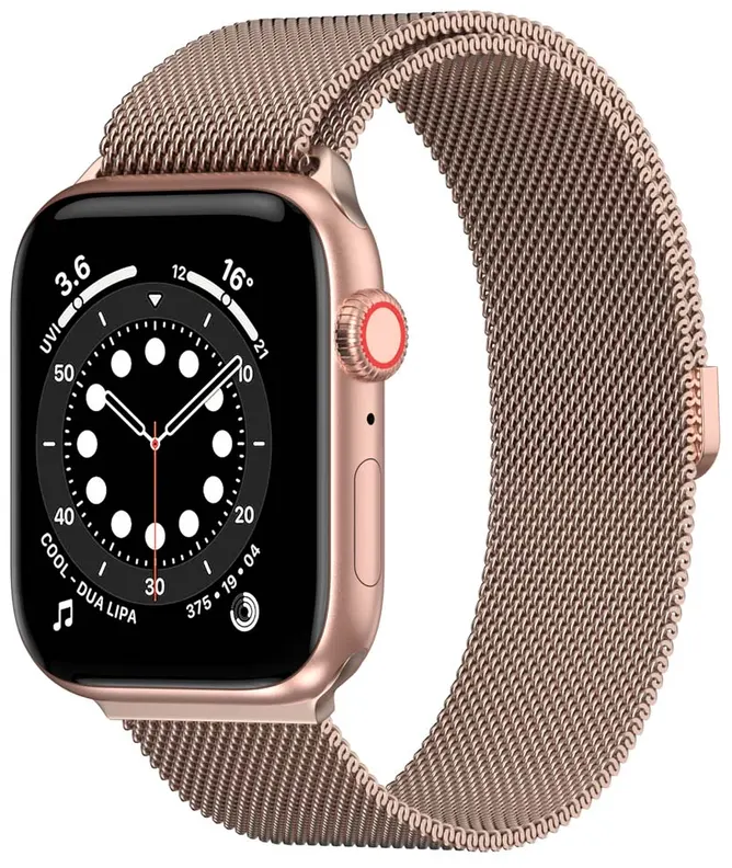 Ремешок SwitchEasy 2022 Mesh Stainless Steel Watch Loop для Apple Watch, 42-45 мм, нержавеющая сталь, розовое золото (SAW245032RG22)