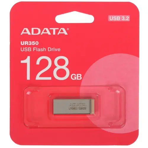 Флеш-накопители USB 3.2  E2E4 Флешка 128Gb USB 3.2 Gen 1 ADATA UR350, серый/коричневый (UR350-128G-RSR/BG)