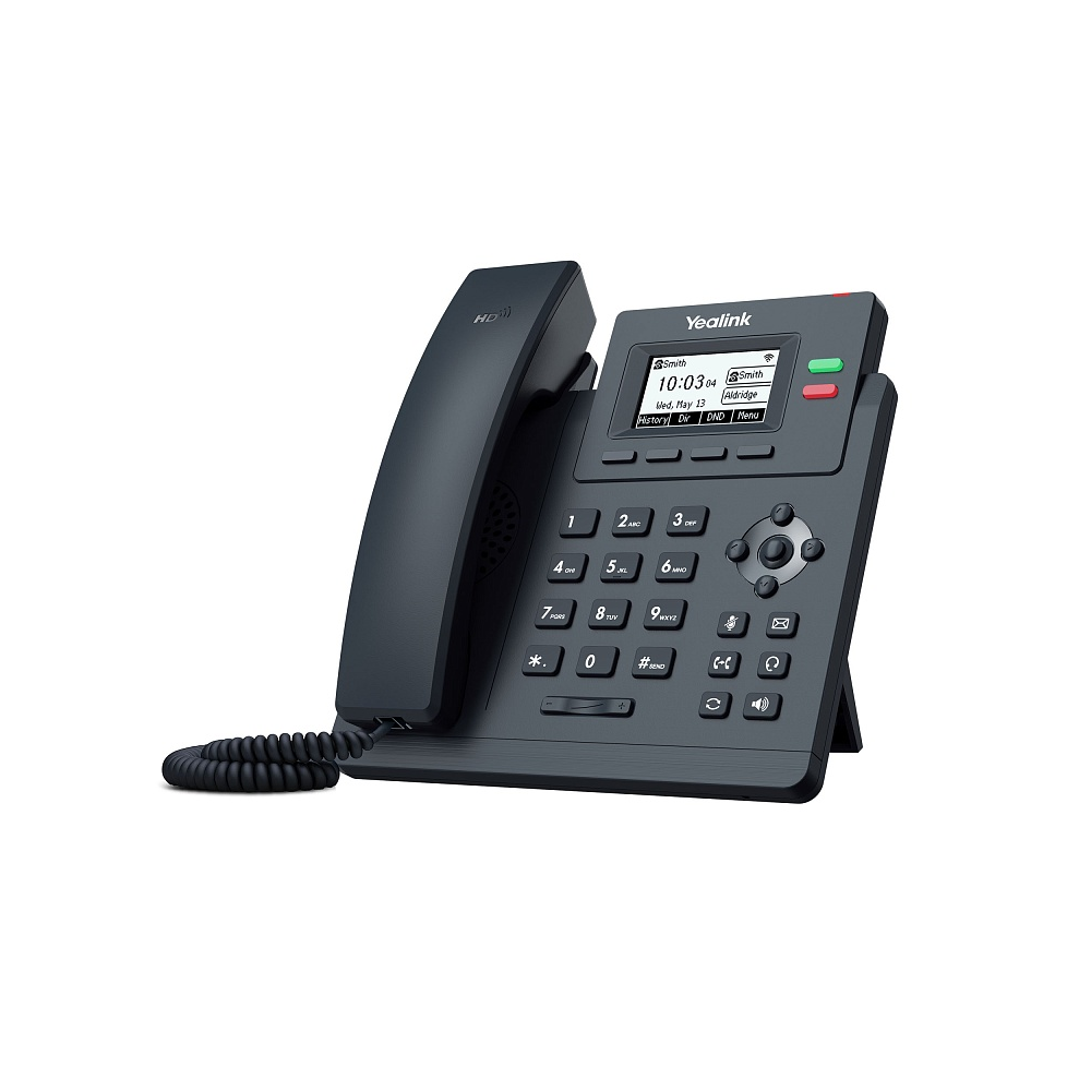 VoIP-телефон Yealink SIP-T31W, 2 линии, 2 SIP-аккаунта, монохромный дисплей, PoE, черный (SIP-T31W)