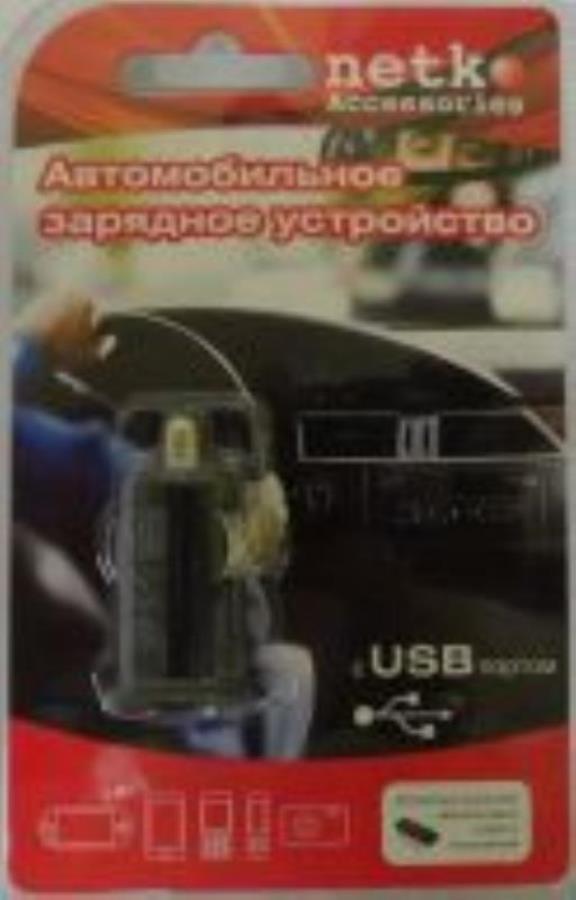 Автомобильное зарядное устройство Netko SD-FL, USB, 1А, черный (SD-FL)