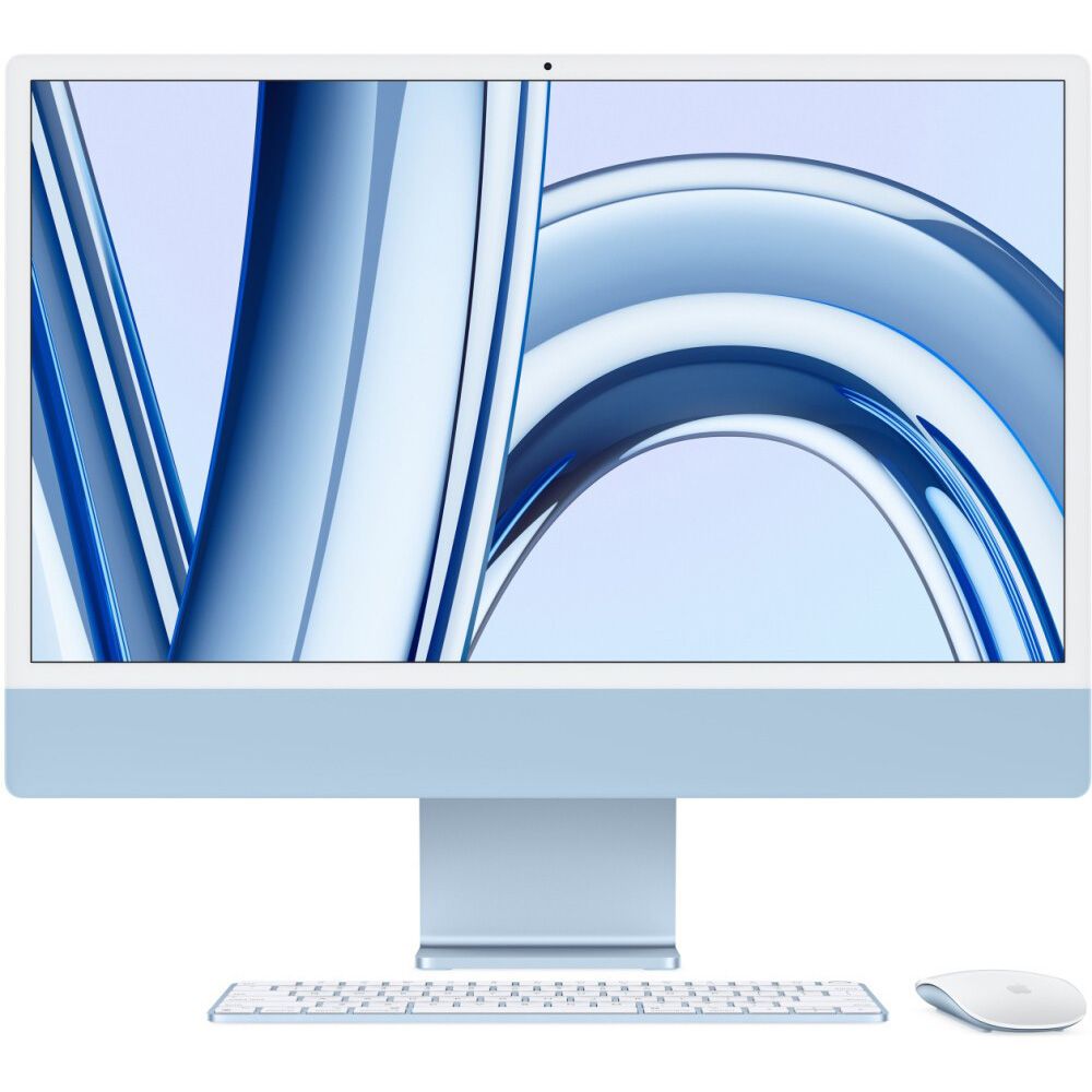Моноблок Apple iMac MQRR3ZP/A 24 4480x2520, Apple M3 4 ГГц, 8Gb RAM, 512Gb SSD, Apple M3, WiFi, BT, Cam, MacOS, синий, клавиатура, мышь (MQRR3ZP/A) Английская клавиатура!