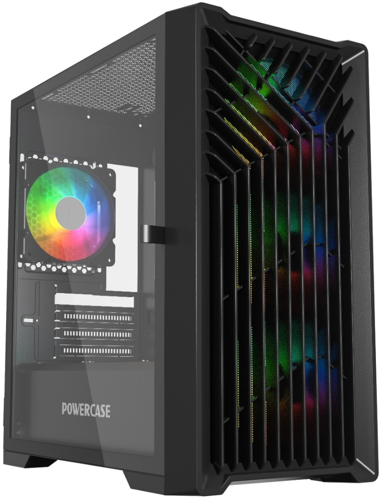 Корпус PowerCase Mistral Micro X4B, ATX, Mini-Tower, USB 3.0, RGB подсветка, черный, без БП (CMMXB-L4)