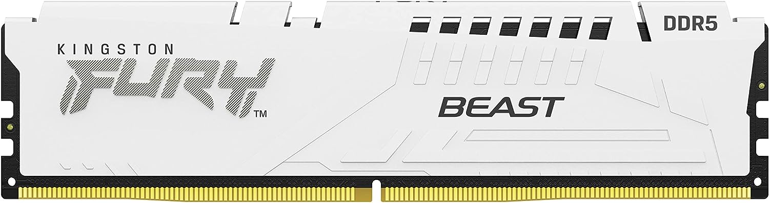 Память DDR5 DIMM 16Gb, 5200MHz, CL40, 1.25V, Kingston, FURY Beast White (KF552C40BW-16) Retail