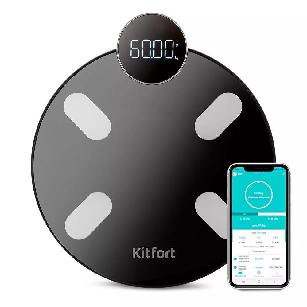 Весы Kitfort КТ-815, до 180 кг, диагностические, черный (КТ-815)