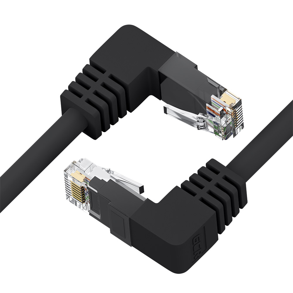 Патч-корд UTP кат.5e, 20 м, RJ45-RJ45 угловой, черный, Greenconnect (GCR) (GCR-53953)