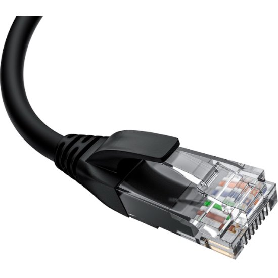 Патч-корд UTP кат.5e, 7.5 м, RJ45-RJ45 угловой, черный, Greenconnect (GCR) (GCR-53934)