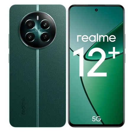 Смартфон Realme 12+ 5G, 6.67 2400x1080 AMOLED, MediaTek Dimensity 7050, 8Gb RAM, 256Gb, 3G/4G/5G, NFC, Wi-Fi, BT, 3xCam, 2-Sim, 5000 мА⋅ч, USB Type-C, Android 14, зеленый (631011001178/631011002999)