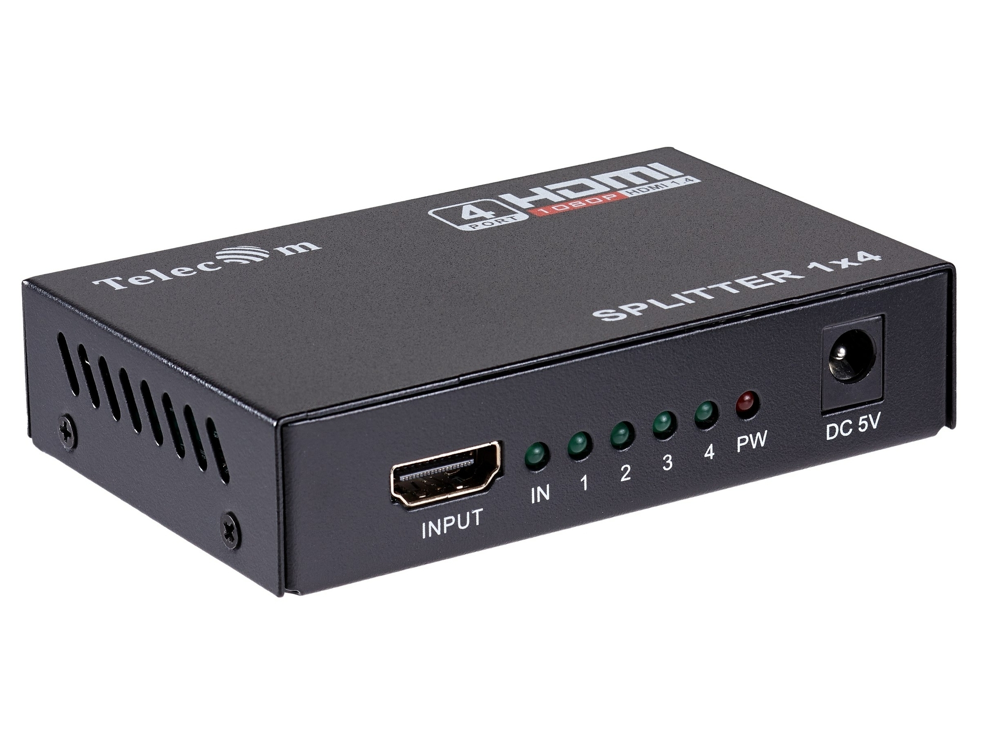 Разветвитель HDMI Telecom TTS5020, 1xHDMI(19F)-4xHDMI(19F) v1.4, 1920x1080, блок питания (TTS5020)