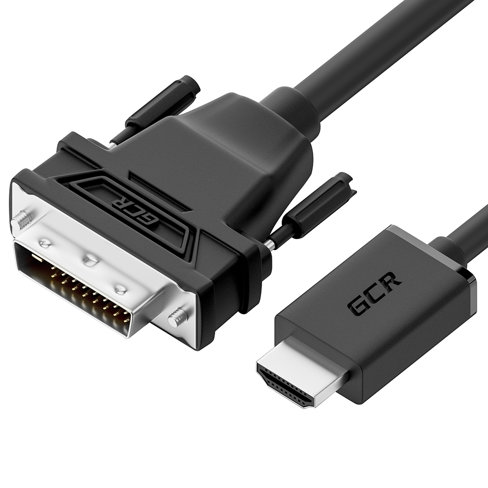 Кабель HDMI(19M)-DVI(25M), экранированный, 1 м, черный Greenconnect (GCR-55519)