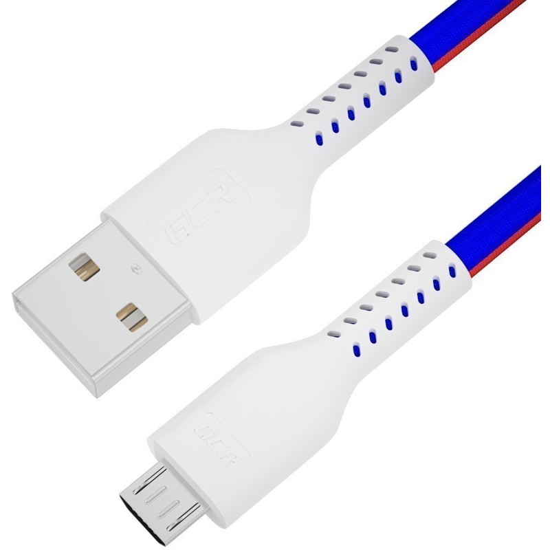 Кабель USB-Micro USB, быстрая зарядка, 3А, 50 см, триколор, Greenconnect (GCR-54972)