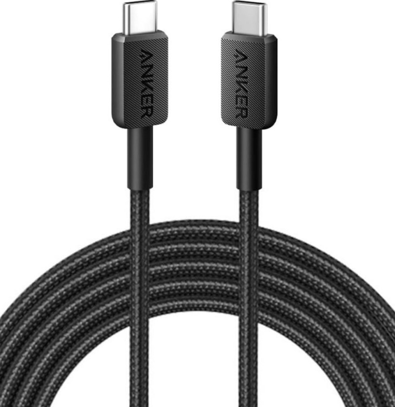 Кабель USB Type-C-USB Type-C, быстрая зарядка, 1.8 м, черный, Anker Power Line 310 A81D6H11 (ANK-A81D6H11-BK)