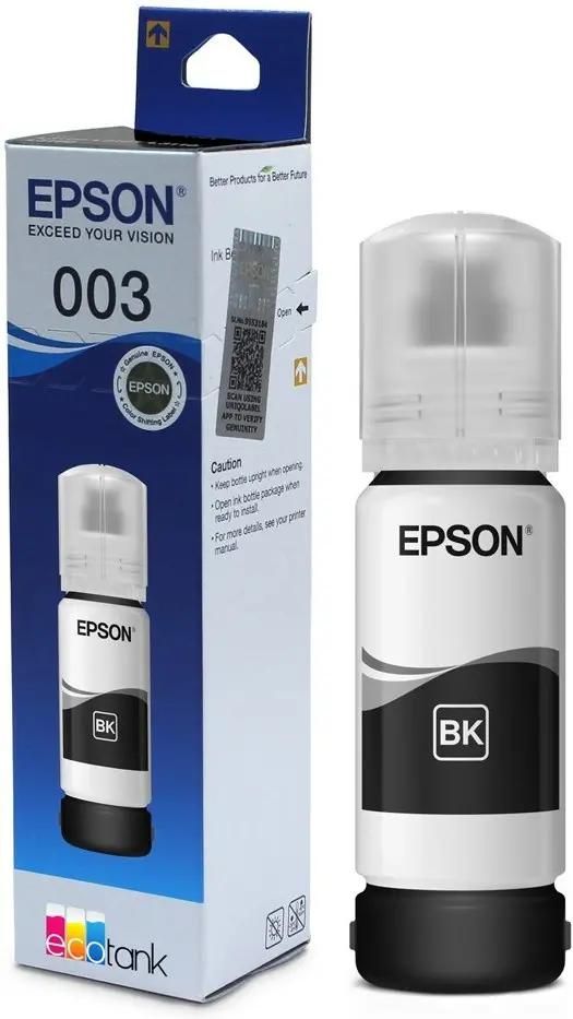 Чернила Epson 003, 65 мл, черный, оригинальные для Epson L1110, L3100, L3101, L3110, L3115, L3116, L3150, L3151, L3152, L3156, L5190 (C13T00V198)