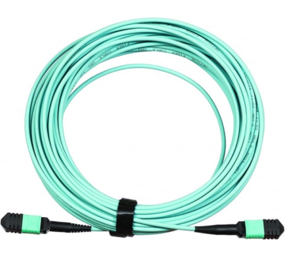 Кабельная сборка LANMASTER, MPO/UPC-MPO/UPC, многомодовый, 50/125, OM3, двойной, 2 м, LSZH, бирюзовый (LAN-12M-12M/OM3B-2.0)