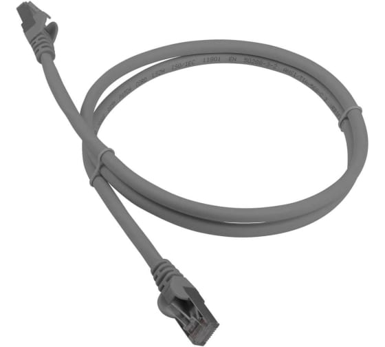 Патч-корд SSTP кат.8, 2 м, RJ45-RJ45, серый, экранированный, LSZH, Lanmaster (LAN-PC45/S8-2.0-GY)