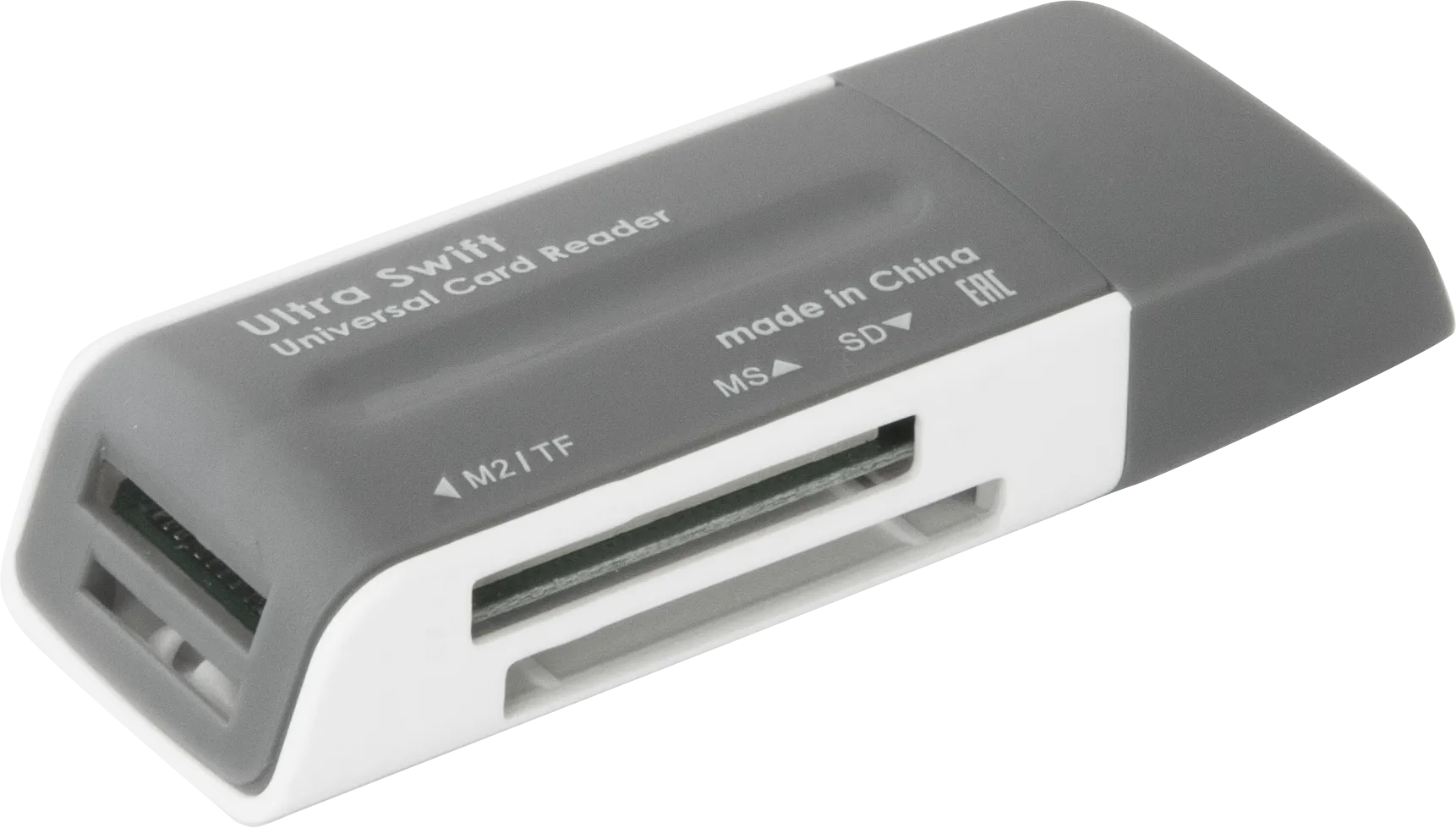 Считыватели карт памяти  E2E4 Картридер внешний Defender Ultra Swift, мультиформатный, USB 2.0, белый/серый (83260)