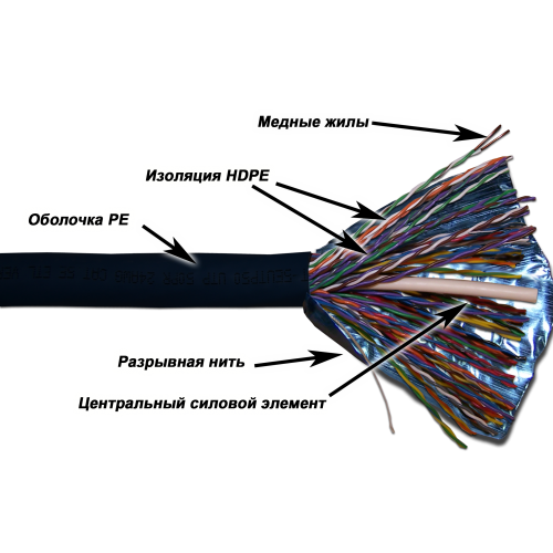 Витая пара FTP кат.5e, 50 пар, CU, 0.47 мм, 305м., внешний, одножильный, LDPE, черный, TWT TWT-5EFTP50-XS-OUT (TWT-5EFTP50-XS-OUT)