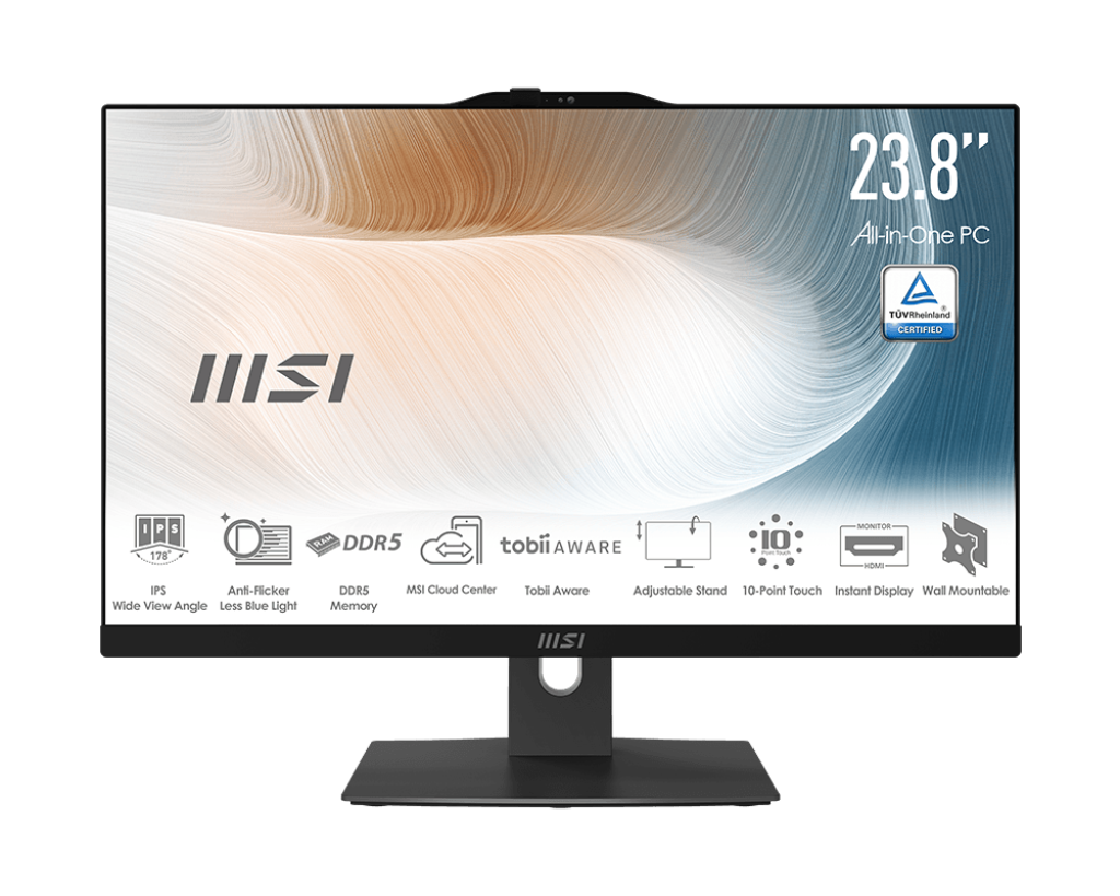 Моноблок MSI Modern AM242TP 1M-1026XRU 23.8 1920x1080 Touch, Intel Core i5-120U 1.4 ГГц, 16Gb RAM, 512Gb SSD, Intel Iris Xe Graphics, WiFi, BT, Cam, без ОС, черный, клавиатура, мышь (9S6-AE0721-1026)