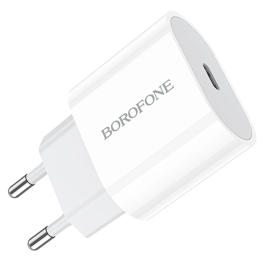   E2E4 Сетевое зарядное устройство Borofone Origin BA61A 10.5 Вт, EU, USB type-C, Quick Charge, PD, белый (6974443381139)