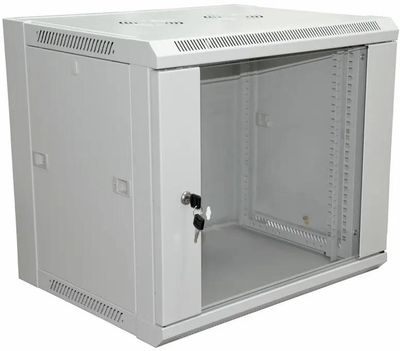 Шкаф телекоммуникационный настенный 12U 600x600 мм, стекло/металл, серый, Rexant (04-2222)