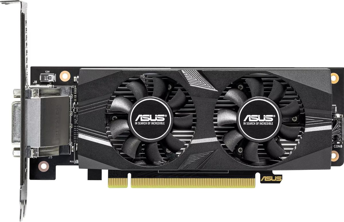 Видеокарта ASUS NVIDIA GeForce RTX 3050 RTX3050-O6G-LP-BRK, 6Gb DDR6, 96 бит, PCI-E, DVI, HDMI, DP, Retail (90YV0KQ0-M0NA00)