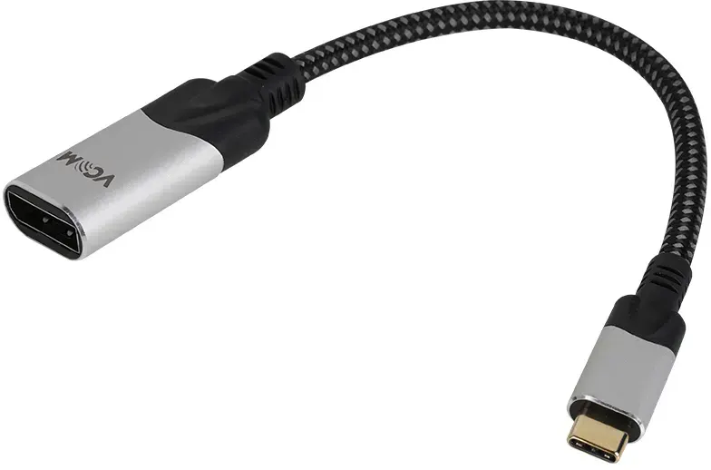 Кабель-переходник (адаптер) USB 3.1 Type-C(M)-DisplayPort(F) 4K/8K, 15 см, черный VCOM (CU422MV-8K)