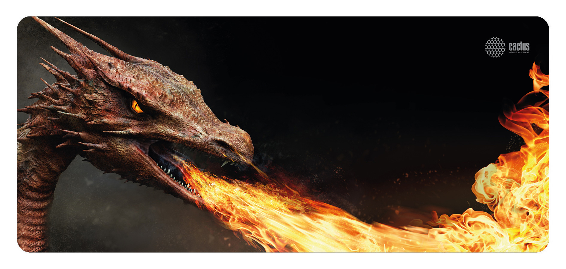 Коврик для мыши Cactus Fire Dragon, игровой, 900x400x3мм, черный/принт (CS-MP-PRO07XXL)