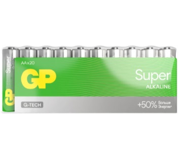 Батарея GP Super Alkaline, AA (LR6), 1.5V, 20 шт. (4891199226199)