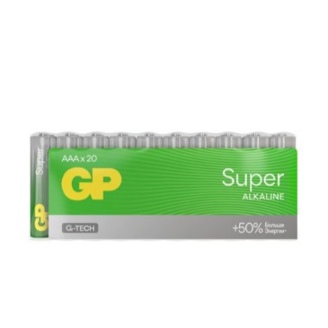 Батарея GP Super Alkaline, AAA (LR03), 1.5V, 20 шт. (4891199226205)