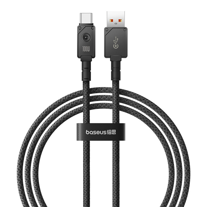 Кабель USB-USB Type-C, быстрая зарядка, 6А, 100 Вт, 1 м, черный, Baseus Unbreakable (P10355801111-00)
