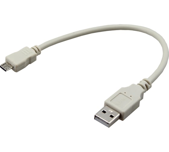 Кабель USB 2.0(Am)-micro USB (m), 2.4А, 20 см, серый, REXANT (18-1162)