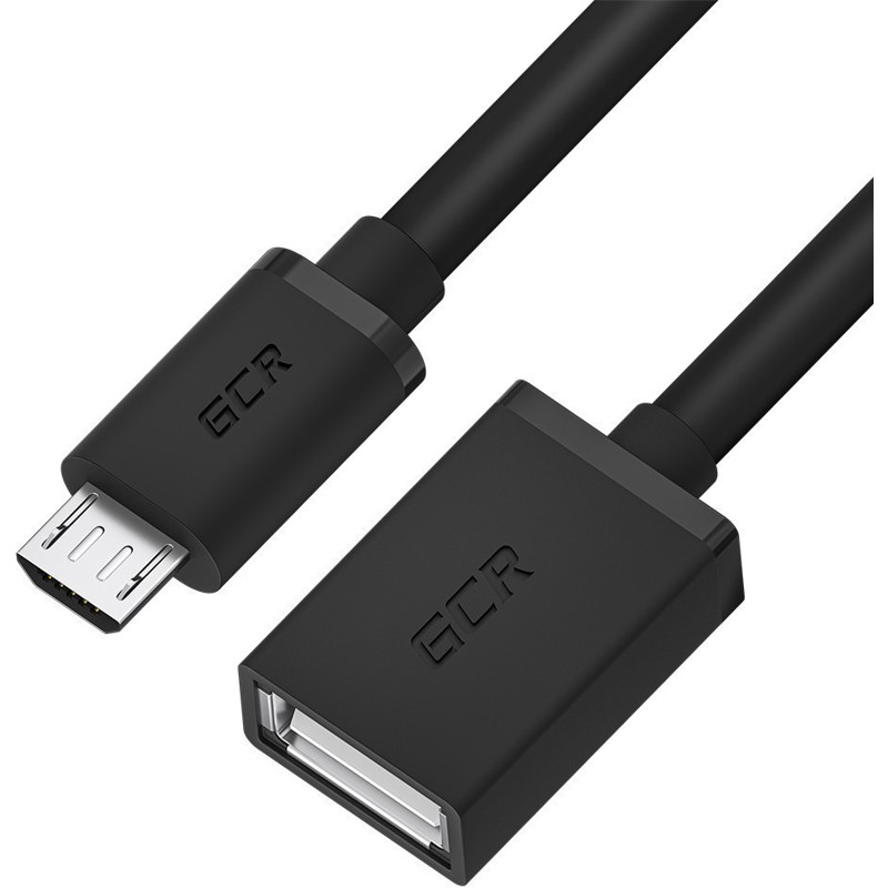 Кабель-переходник (адаптер) Micro USB-USB, экранированный, 50 см, черный, Greenconnect (GCR-53380)