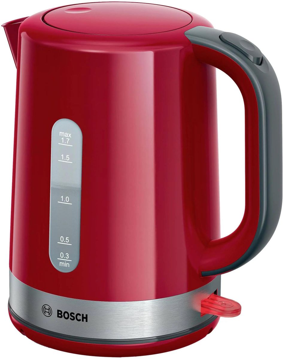 Чайник электрический Bosch TWK6A514 1.7л. 2.2 кВт, пластик/металл, красный (TWK6A514)