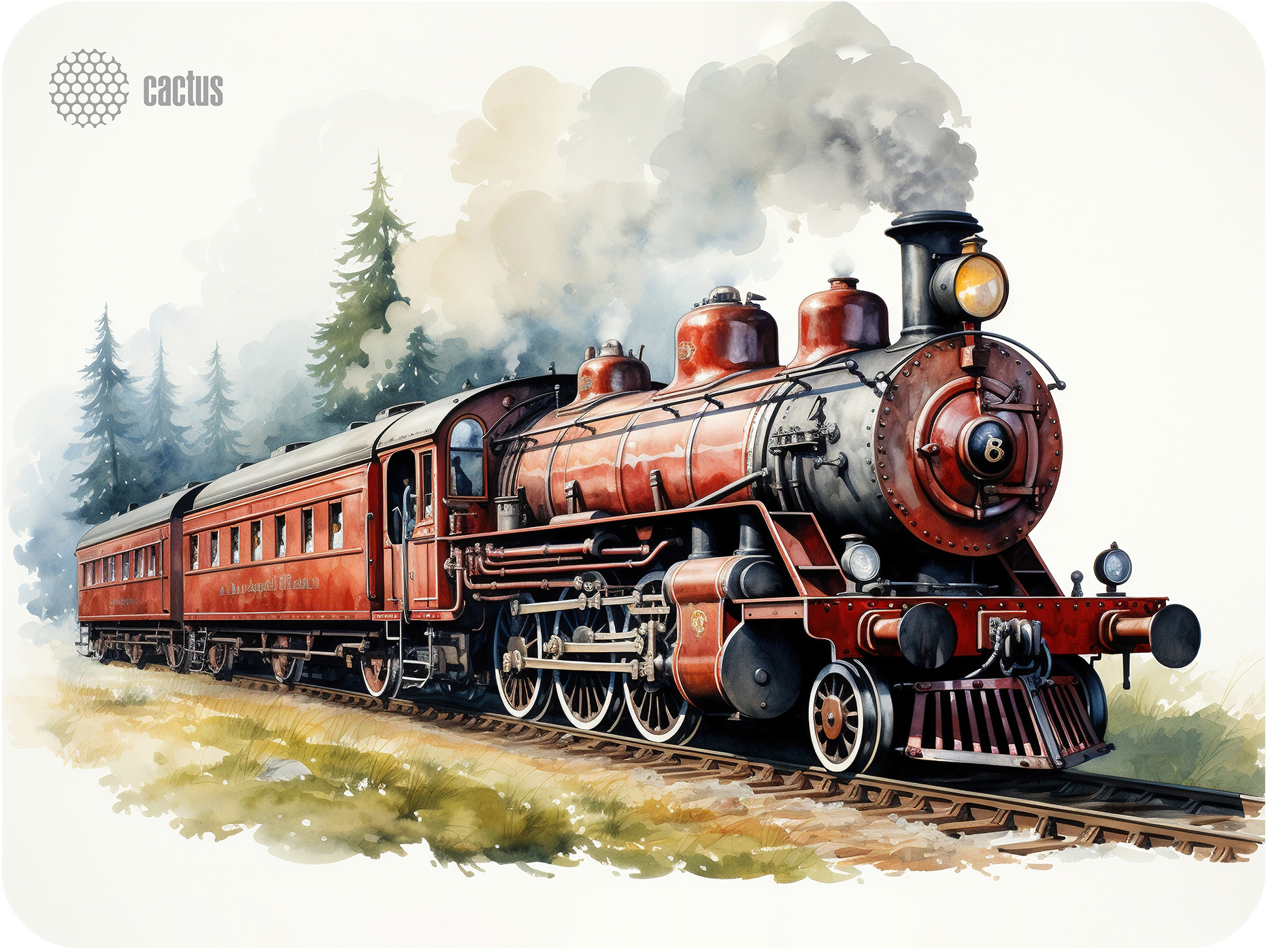 Коврик для мыши Cactus Locomotive, игровой, 400x300x3мм, принт (CS-MP-PRO17XL)