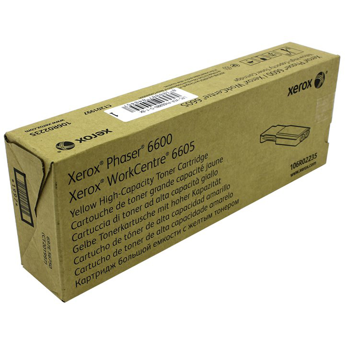 Картридж лазерный Xerox 106R02235, желтый, 6000 страниц, оригинальный для Phaser 6600, WorkCentre 6605