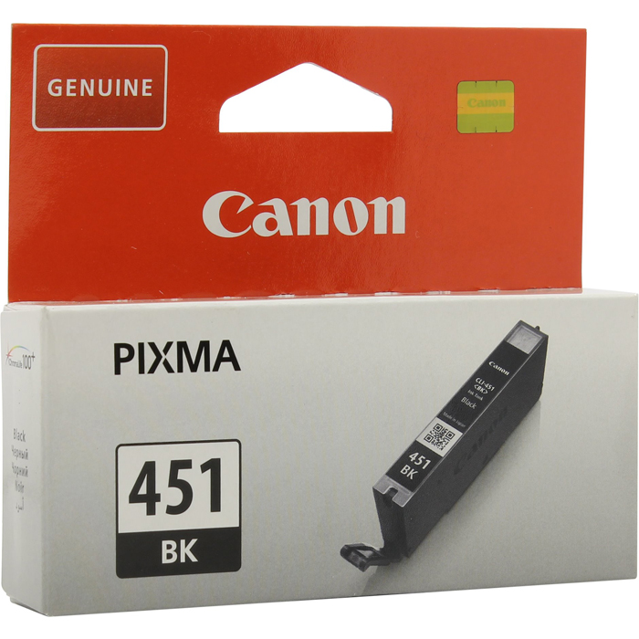 Картридж струйный Canon CLI-451Bk (6523B001), черный, оригинальный, ресурс 1645 страниц, для Canon PIXMA-iP7240 / iP8740 / iX6840 / MG5440 / MG5540 / MG5640 / MG6340 / MG6440 / MG6640 / MG7140 / MG7540 / MX924