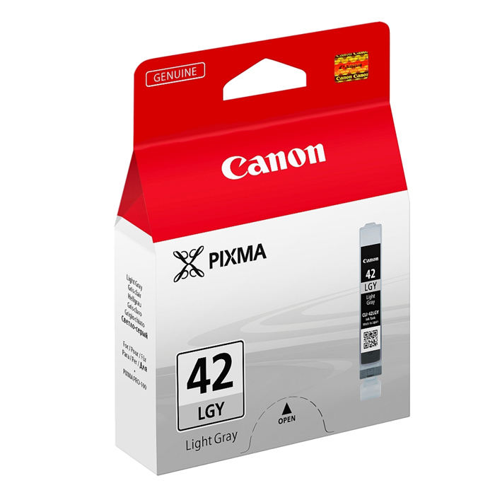 Картридж струйный Canon CLI-42LGY (6391B001), светло-серый, оригинальный, объем 13мл, ресурс 835 фото 10x15, для Canon PIXMA-PRO-100