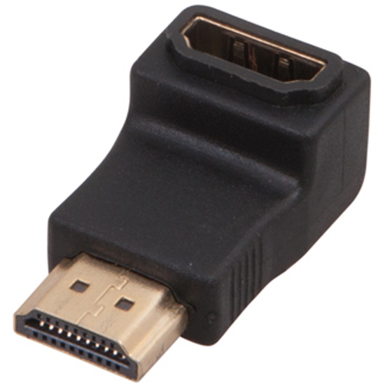 Переходник (адаптер) HDMI(19M)-HDMI(19F) угловой, черный REXANT (17-6805)