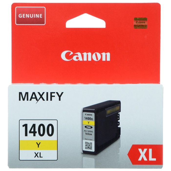   E2E4 Картридж струйный Canon PGI-1400XL Y (9204B001), желтый, оригинальный, ресурс 935 страниц, для Canon MAXIFY-MB2040 / MB2340