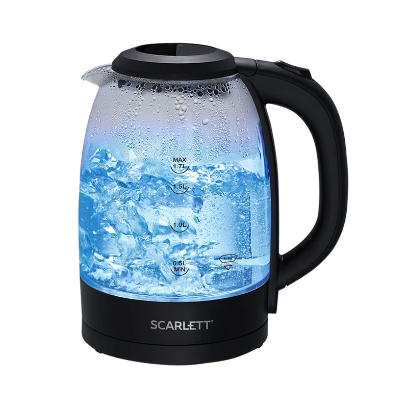 Чайник электрический Scarlett SC-EK27G11 1.7л. 2.2 кВт, стекло, черный (SC-EK27G11)