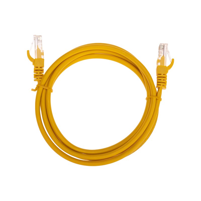 Патч-корд UTP кат.5e, 2 м, RJ45-RJ45, желтый, CU, LSZH, REXANT (02-0105-2)