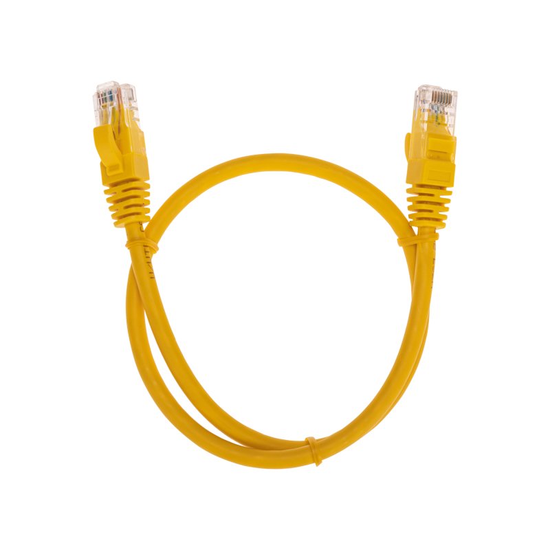 Патч-корд UTP кат.6, 0.5 м, RJ45-RJ45, желтый, CU, LSZH, REXANT (02-0295-05)