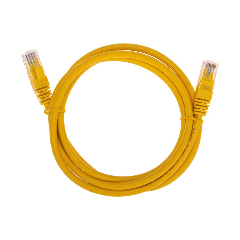 Патч-корд UTP кат.6, 2 м, RJ45-RJ45, желтый, CU, LSZH, REXANT (02-0295-2)