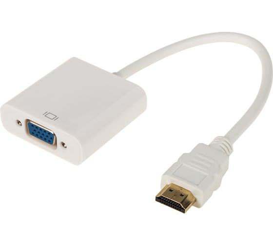 Кабель-переходник (адаптер) HDMI(19M)-VGA(15F), белый REXANT (17-6934)