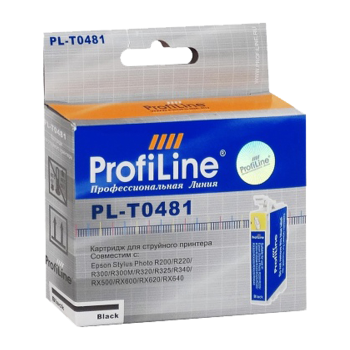 Картридж струйный ProfiLine PL-48140 (T0481), черный, совместимый, 450 страниц, для Epson StylusPhoto R200/R220/R300/R300M/R320/R325/R340/RX500/RX600/RX620