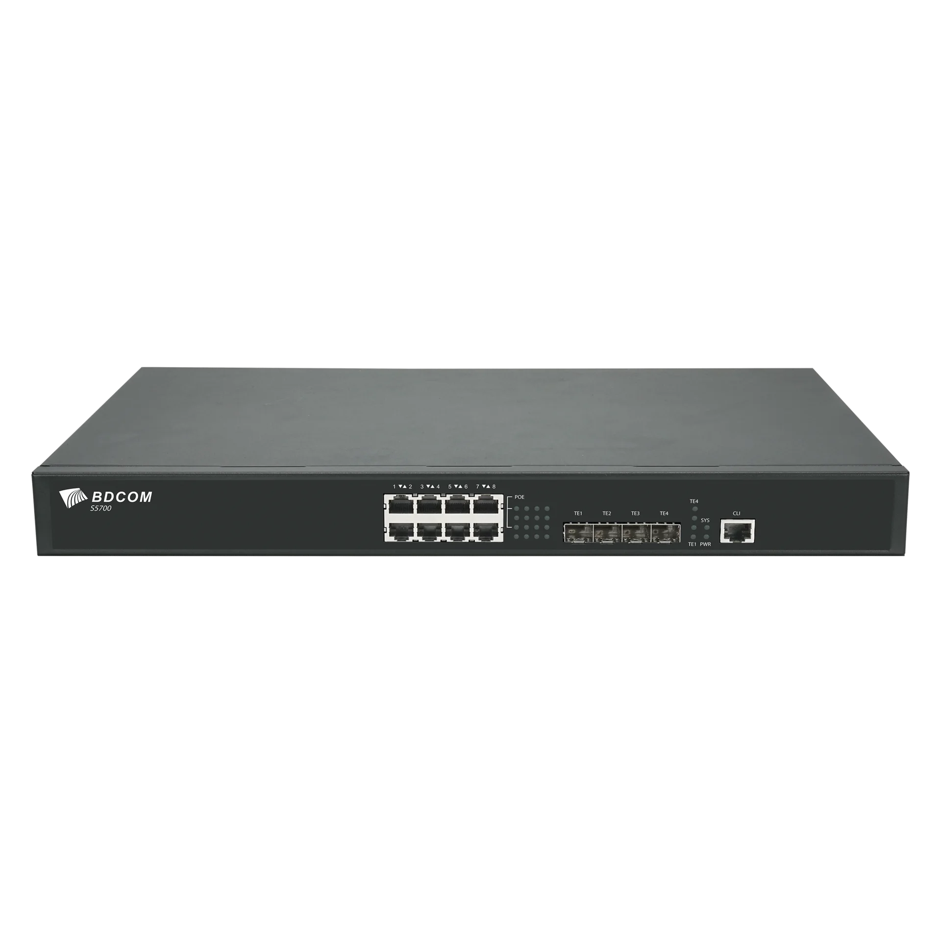 Коммутатор BDCom S5700-8ET4X, управляемый, кол-во портов: 8x2.5 Гбит/с, кол-во SFP/uplink: SFP+ 4x10 Гбит/с, установка в стойку (S5700-8ET4X)